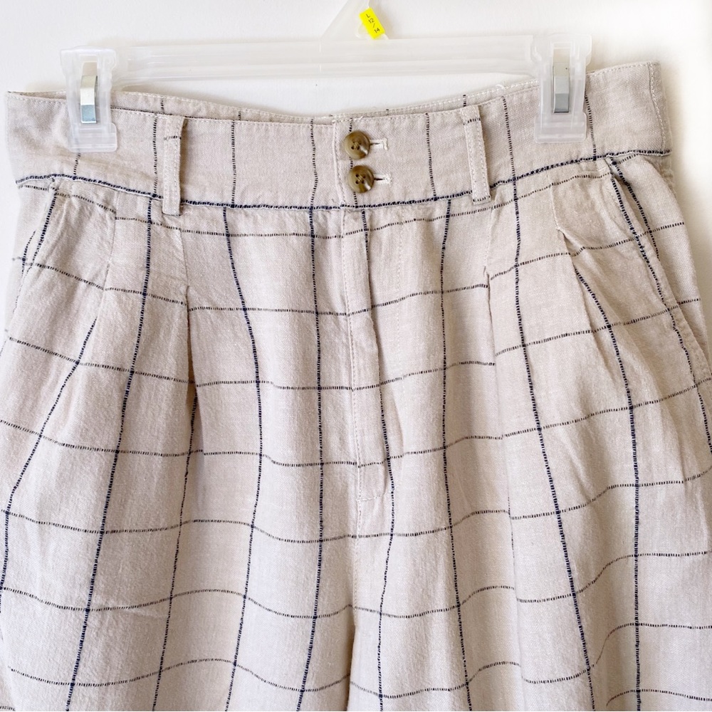 Madewell checked linen blend pants